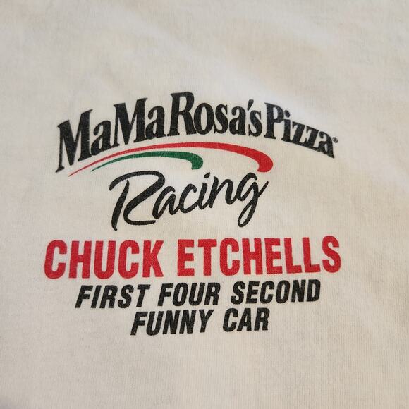 Vtg MaMa Rosas' Pizza Racing Chuck Etchells Four Second Funny Car Signed 1993 - Picture 6 of 11
